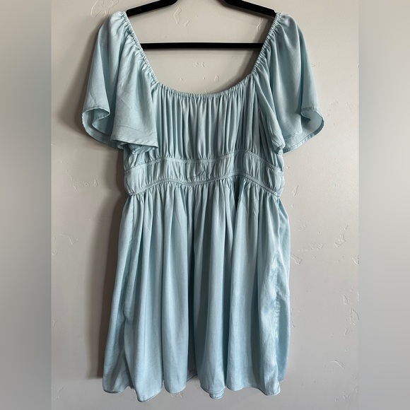 Lulu’s You Give Me Butterflies Light Blue Flutter Sleeve Mini Dress large - Picture 13 of 14